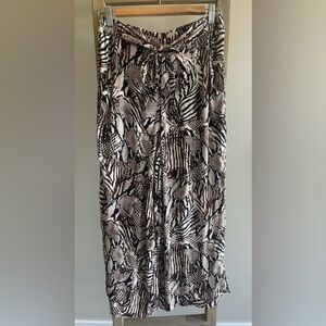 Wilfred mixed animal print wide leg flowy pants size medium